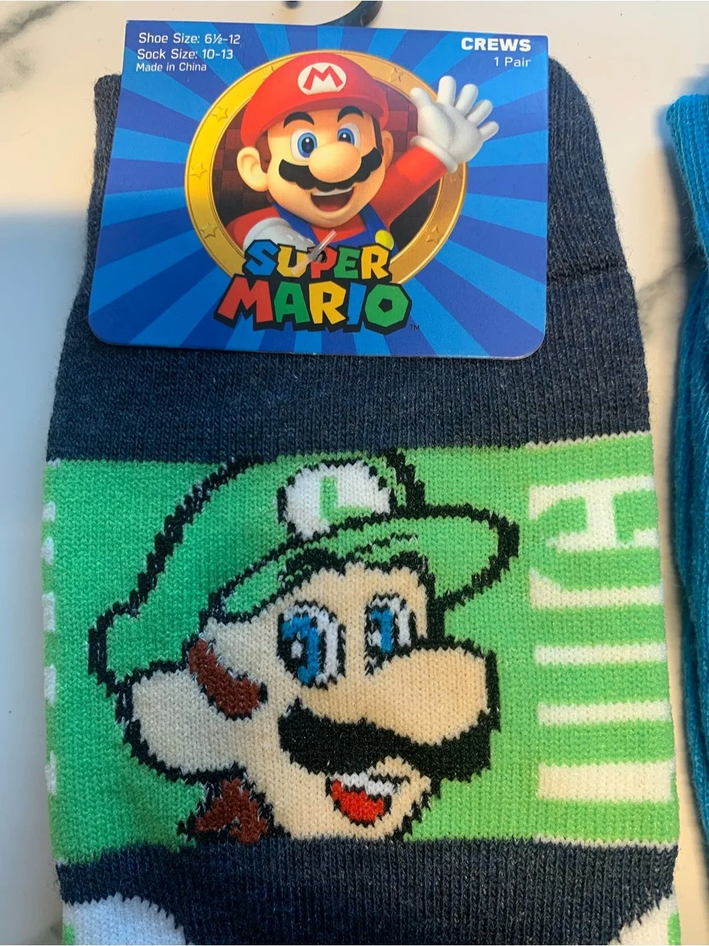 Nintendo Super Mario Crew Socks - Mario & Luigi (Pack of 2)